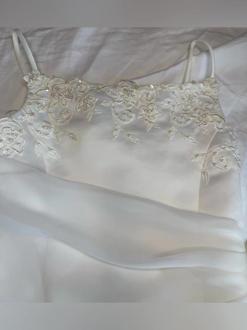 David's Bridal Ivory Flower/Communion Dress size 8 - Picture 7 of 11